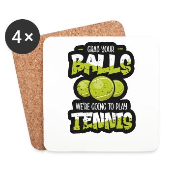 Joueur de tennis présent Tennis Club Coach Sport - Dessous de verre (lot de 4) - blanc - Devant