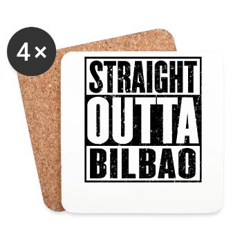 Gerade Outta Bilbao - Untersetzer (4er-Set) - Weiß - Vorne