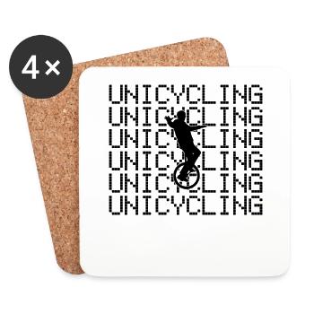 Unicycling - Coasters (set of 4) - white - Front