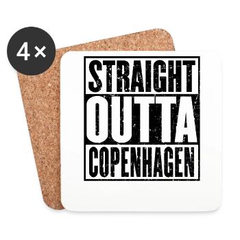 Straight Outta Kopenhagen Vintage - Untersetzer (4er-Set) - Weiß - Vorne