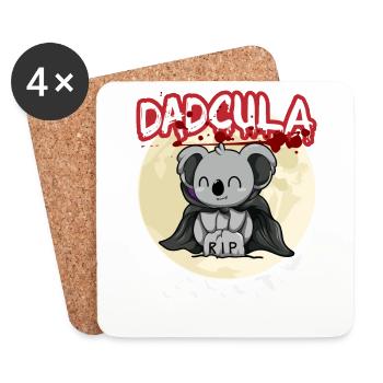 Dadcula Dracula Vampire Dad Funny Halloween Party - Untersetzer (4er-Set) - Weiß - Vorne