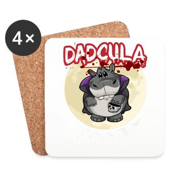 Dadcula Dracula Vampire Dad Funny Halloween Party - Untersetzer (4er-Set) - Weiß - Vorne