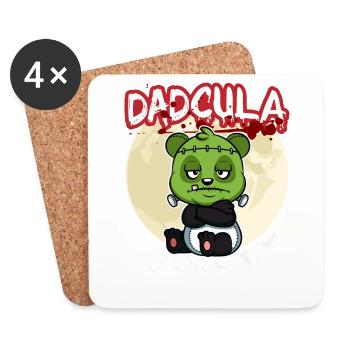 Dadcula Dracula Vampire Papa Drôle Fête d’Halloween - Dessous de verre (lot de 4) - blanc - Devant