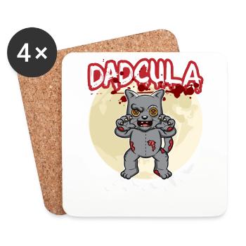 Dadcula Dracula Vampire Dad Funny Halloween Party - Untersetzer (4er-Set) - Weiß - Vorne