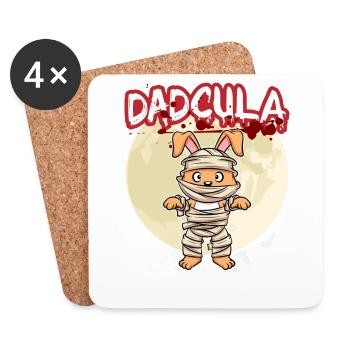 Dadcula Dracula Vampire Dad Funny Halloween Party - Untersetzer (4er-Set) - Weiß - Vorne