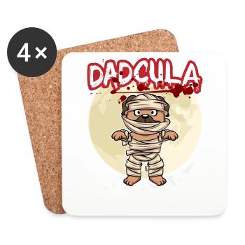 Dadcula Dracula Vampire Dad Funny Halloween Party - Untersetzer (4er-Set) - Weiß - Vorne
