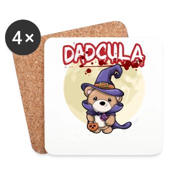 Dadcula Dracula Vampire Dad Funny Halloween Party - Untersetzer (4er-Set) - Weiß - Vorne