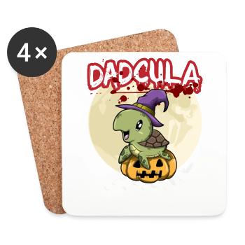 Dadcula Dracula Vampire Dad Funny Halloween Party - Untersetzer (4er-Set) - Weiß - Vorne