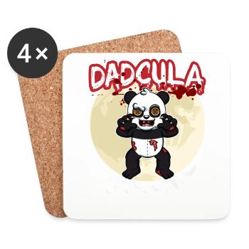 Dadcula Dracula Vampire Dad Funny Halloween Party - Untersetzer (4er-Set) - Weiß - Vorne
