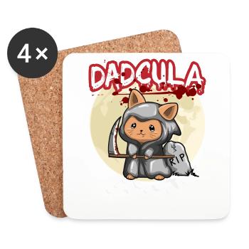 Dadcula Dracula Vampire Dad Funny Halloween Party - Untersetzer (4er-Set) - Weiß - Vorne