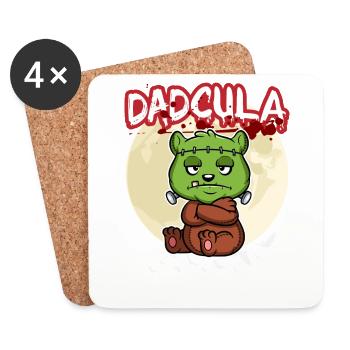 Dadcula Dracula Vampire Dad Funny Halloween Party - Untersetzer (4er-Set) - Weiß - Vorne
