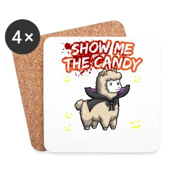 Montrez-moi le truc ou la friandise du costume d’Halloween - Dessous de verre (lot de 4) - blanc - Devant