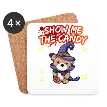 Montrez-moi le truc ou la friandise du costume d’Halloween - Dessous de verre (lot de 4) - blanc - Devant