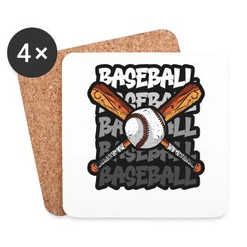 Baseball present home run baseball player athlete - Coasters (set of 4) - white - Front