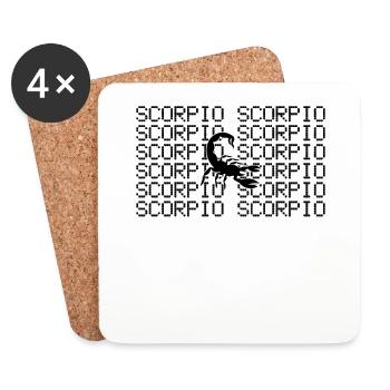 Scorpion - Dessous de verre (lot de 4) - blanc - Devant