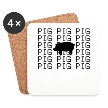Pig - Coasters (set of 4) - white - Front
