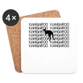Kangourou - Dessous de verre (lot de 4) - blanc - Devant