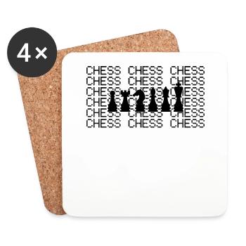 Schach - Untersetzer (4er-Set) - Weiß - Vorne