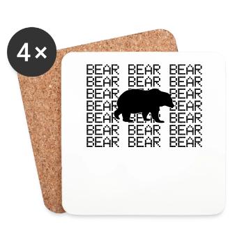 Bär - Untersetzer (4er-Set) - Weiß - Vorne