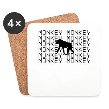 Singe - Dessous de verre (lot de 4) - blanc - Devant