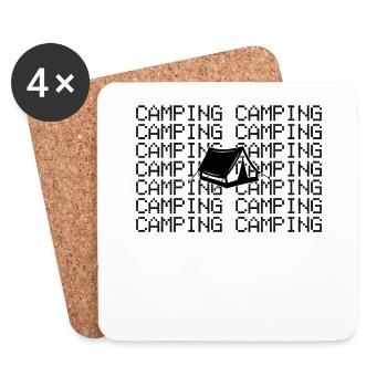 Camping - Coasters (set of 4) - white - Front
