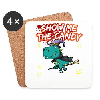 Montrez-moi le truc ou la friandise du costume d’Halloween - Dessous de verre (lot de 4) - blanc - Devant