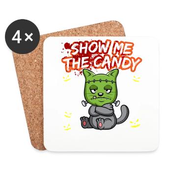 Montrez-moi le truc ou la friandise du costume d’Halloween - Dessous de verre (lot de 4) - blanc - Devant