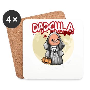 Dadcula Dracula Vampire Dad Funny Halloween Party - Untersetzer (4er-Set) - Weiß - Vorne