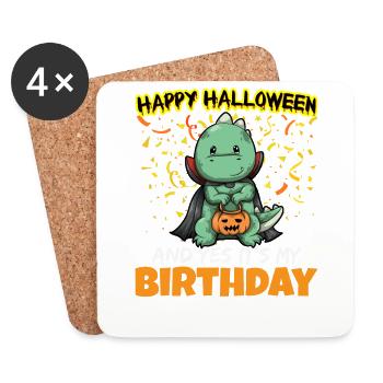 Scary Happy Halloween And Yes It's My Birthday - Untersetzer (4er-Set) - Weiß - Vorne