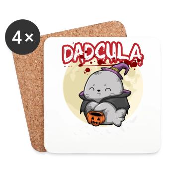 Dadcula Dracula Vampire Dad Funny Halloween Party - Untersetzer (4er-Set) - Weiß - Vorne