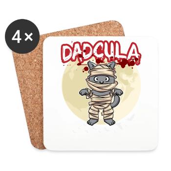 Dadcula Dracula Vampire Dad Funny Halloween Party - Untersetzer (4er-Set) - Weiß - Vorne