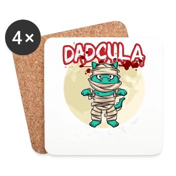 Dadcula Dracula Vampire Dad Funny Halloween Party - Untersetzer (4er-Set) - Weiß - Vorne