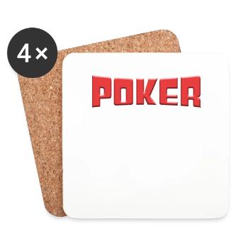 Poker - Dessous de verre (lot de 4) - blanc - Devant