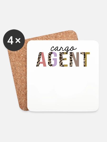 Fracht-Agent-Leoparden-Druck lustig - Untersetzer (4er-Set) - Weiß