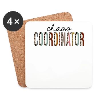 Chaos Coordinateur Leopard Print Drôle - Dessous de verre (lot de 4) - blanc - Devant