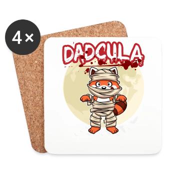 Dadcula Dracula Vampire Dad Funny Halloween Party - Untersetzer (4er-Set) - Weiß - Vorne