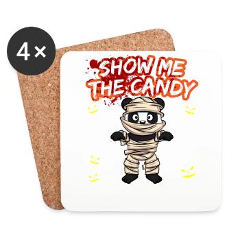 Montrez-moi le truc ou la friandise du costume d’Halloween - Dessous de verre (lot de 4) - blanc - Devant