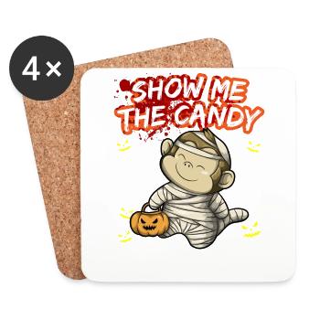Montrez-moi le truc ou la friandise du costume d’Halloween - Dessous de verre (lot de 4) - blanc - Devant