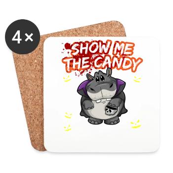 Montrez-moi le truc ou la friandise du costume d’Halloween - Dessous de verre (lot de 4) - blanc - Devant