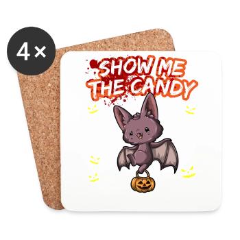 Montrez-moi le truc ou la friandise du costume d’Halloween - Dessous de verre (lot de 4) - blanc - Devant