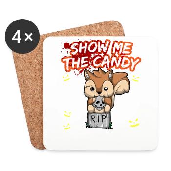 Montrez-moi le truc ou la friandise du costume d’Halloween - Dessous de verre (lot de 4) - blanc - Devant