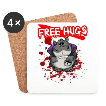 Free Hugs Halloween Sarcasm Scary Creepy Costume - Coasters (set of 4) - white - Front