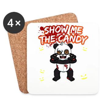 Montrez-moi le truc ou la friandise du costume d’Halloween - Dessous de verre (lot de 4) - blanc - Devant