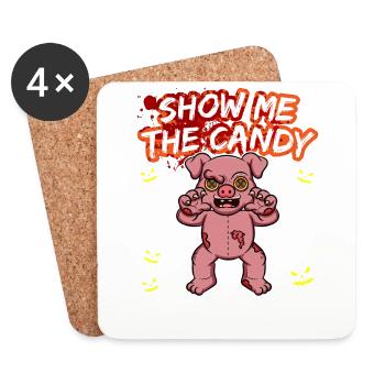 Montrez-moi le truc ou la friandise du costume d’Halloween - Dessous de verre (lot de 4) - blanc - Devant