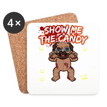 Montrez-moi le truc ou la friandise du costume d’Halloween - Dessous de verre (lot de 4) - blanc - Devant