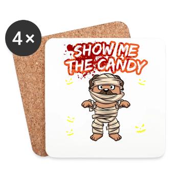 Montrez-moi le truc ou la friandise du costume d’Halloween - Dessous de verre (lot de 4) - blanc - Devant