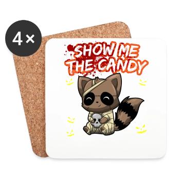 Montrez-moi le truc ou la friandise du costume d’Halloween - Dessous de verre (lot de 4) - blanc - Devant