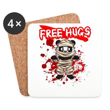 Free Hugs Halloween Sarcasm Scary Creepy Costume - Coasters (set of 4) - white - Front
