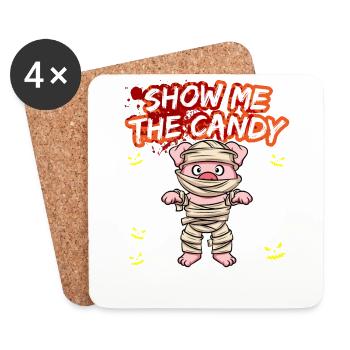 Montrez-moi le truc ou la friandise du costume d’Halloween - Dessous de verre (lot de 4) - blanc - Devant