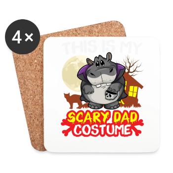 C’est mon costume de père effrayant drôle Halloween - Dessous de verre (lot de 4) - blanc - Devant